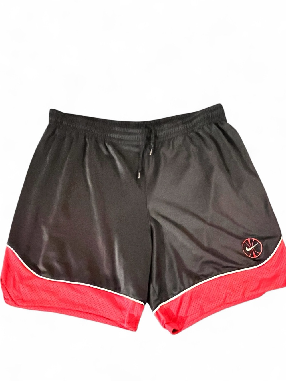 Vintage 90s Nike Team Sports Basketball Shorts Large Black Red Baggy Streetwear